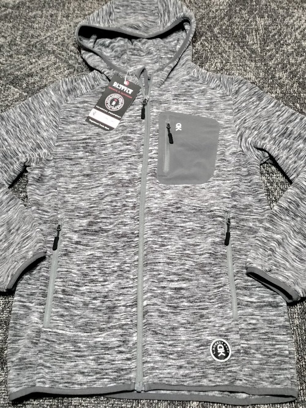 Little Donkey Andy Gray Fleece Hoodie Jacket Men's Small Full Zip Pockets NEW